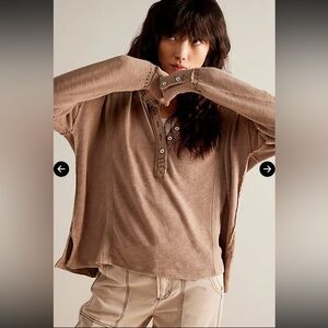 FP We The Free Taylor Henley Tunic Tunic NWOT Size XS Greige